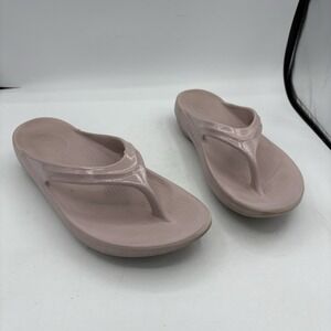 OOFOS OOLala Sandal Shoes Womens Size 9 Mauve Pink Recovery Slide Flip Flops